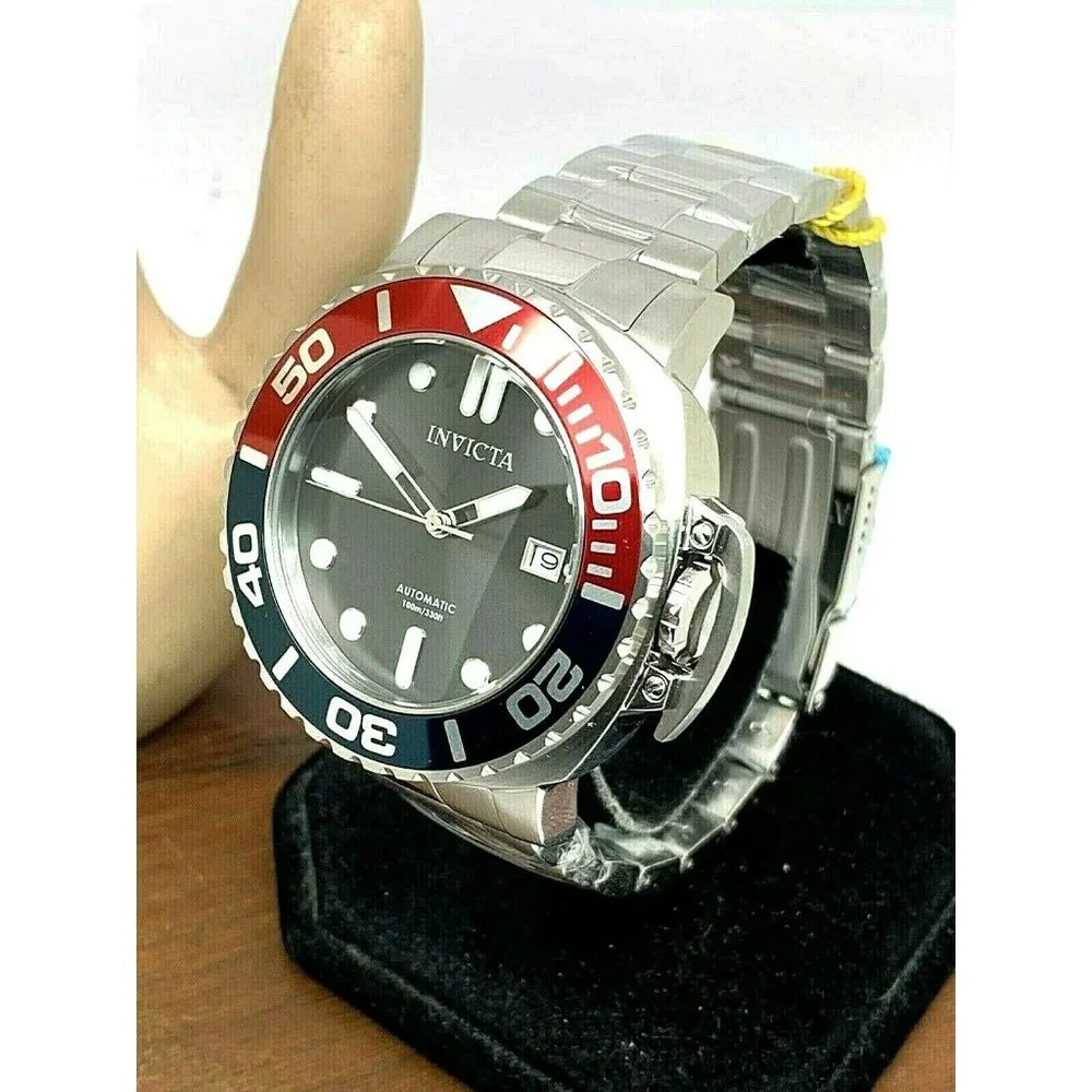 Invicta Men’s Automatic Dive Watch - Red & Blue Bezel, Black Dial